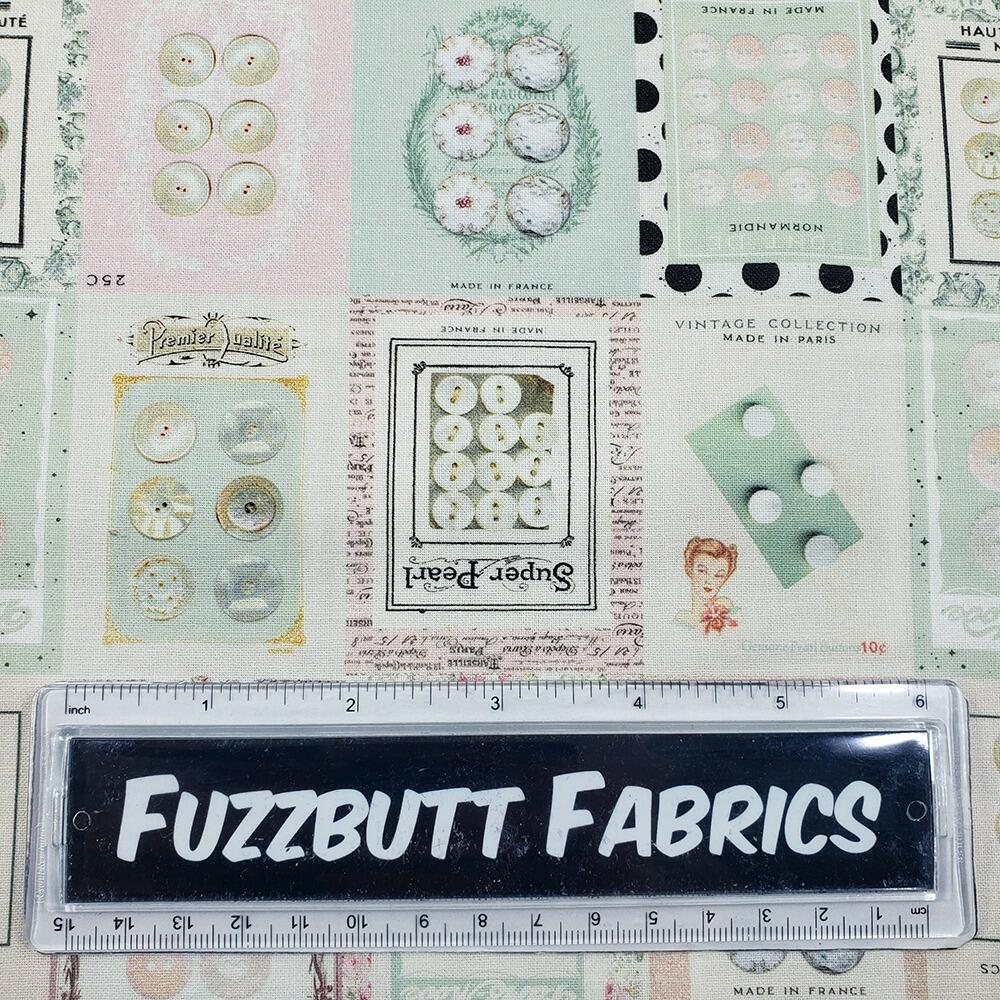 Junk journal fabric, slow stitch fabric, vintage paris, old handwriting, vintage sewing, parisian snippets, blank quilting, sewing themed fabric