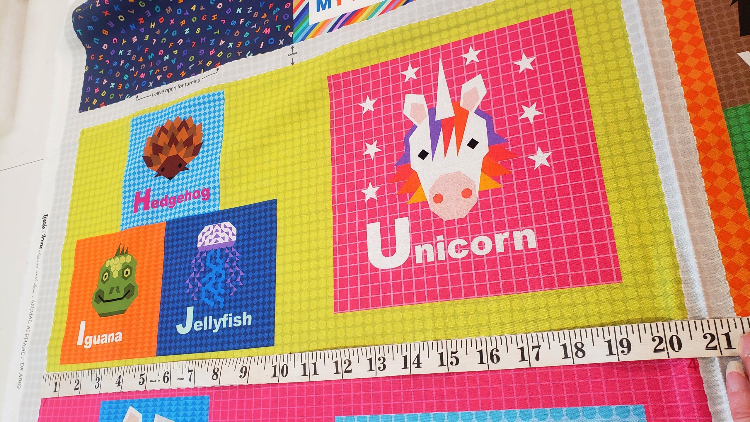 animal alphabet, lewis & irene, soft book panel, baby soft boo, A-Z book for kids, stitched kids book