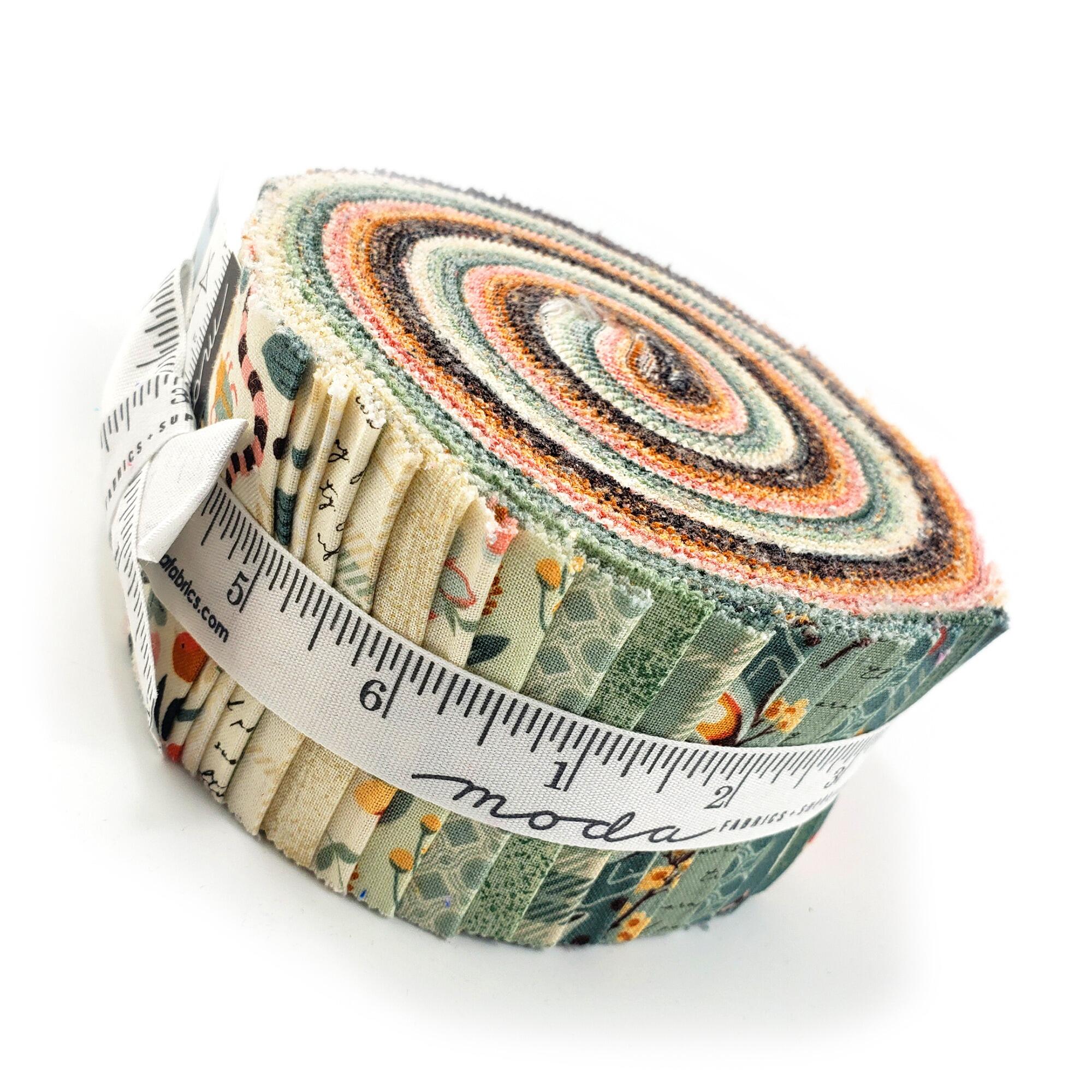 Moda, acorn hollow, basicgrey, autumnal fabric, autumn jelly roll, woodland animals, 2.5 inch strips, patchwork strips