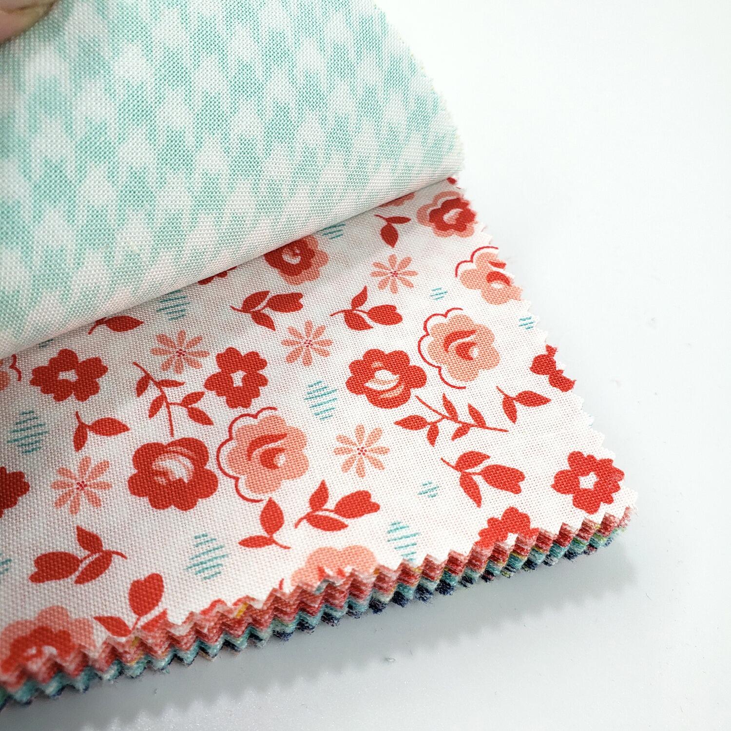 Moda, delightfully yours, sherri & chelsi,charm pack, floral, bright, modern florals, colourful patchwork squares