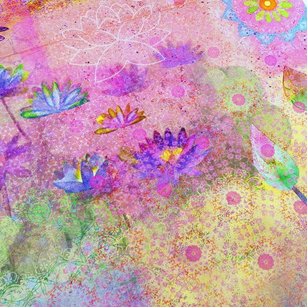 Lily Pond fabric, Sue Zipkin, Clothworks, quilting cotton, floral nature fabric, pond and botanical prints, watercolor style quilting fabric, premium cotton fabric