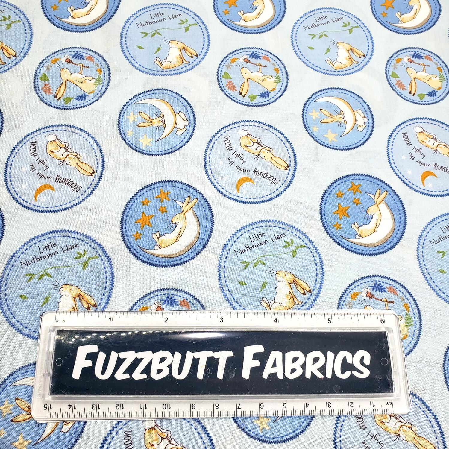 Guess How Much I Love You fabric by Anita Jeram Clothworks Guess How Much I Love You quilting cotton licensed children’s book fabric baby and nursery quilting fabric storybook animal fabric prints woodland nursery fabric premium cotton fabric for baby quilts children’s fabric by Clothworks