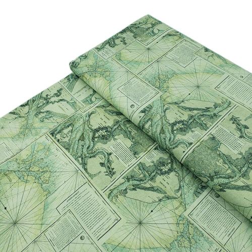 Tim Holtz, teal map, fat quarter, palette, junk journal fabric, slow stitch, vintage style, eclectic elements, monochrome, abandoned, PWTH273