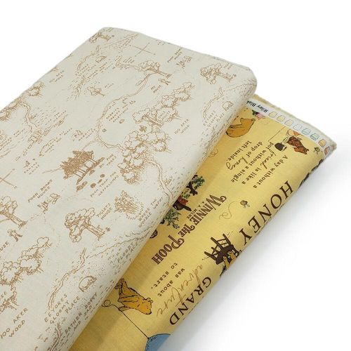 christopher robin fabric, winnie the pooh, map fabric, honey pots, winnie the pooh books, riley blake, junk journal, slow stitch fabric uk