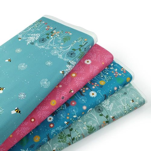 Chanting Meadow, sewing sanctuary, wildflower fabric, bees, cotton fabric uk
