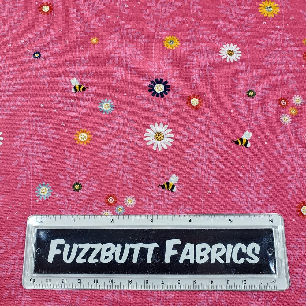 Chanting Meadow, sewing sanctuary, wildflower fabric, bees, cotton fabric uk