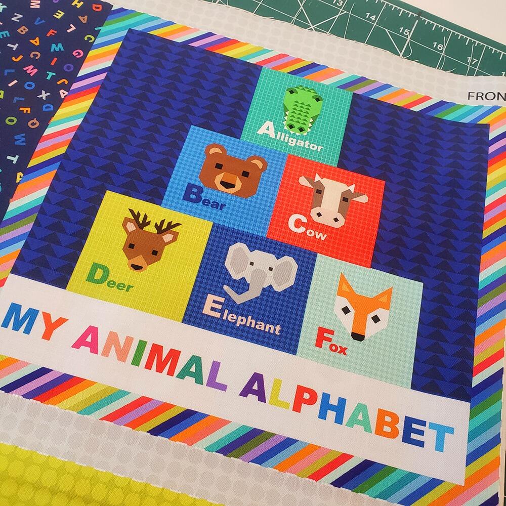 animal alphabet, lewis & irene, soft book panel, baby soft boo, A-Z book for kids, stitched kids book