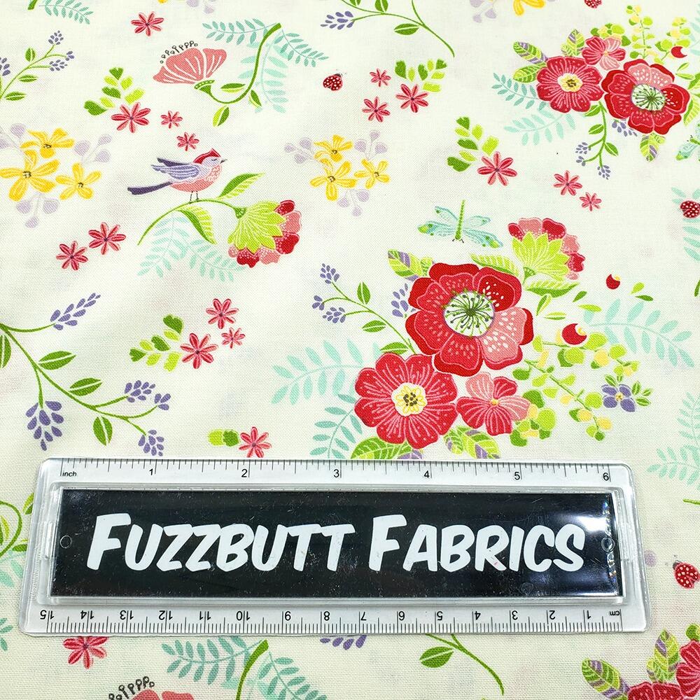 fake patchwork print, cheater print, riley blake, cherry guidry, summer's in town, easy patchwork fabric, florals