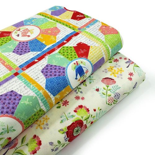 fake patchwork print, cheater print, riley blake, cherry guidry, summer's in town, easy patchwork fabric, florals