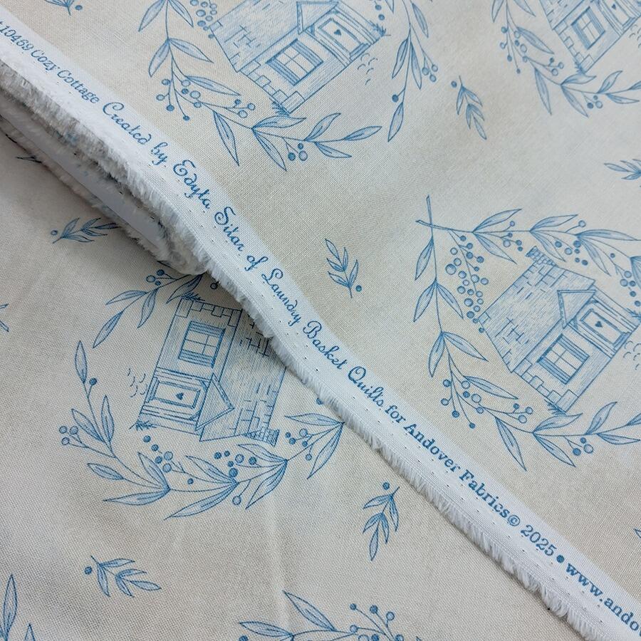 Edyta Sitar, special delivery, fabric quilt labels, slow stitch fussy cutting, junk journal fabric, vintage houses