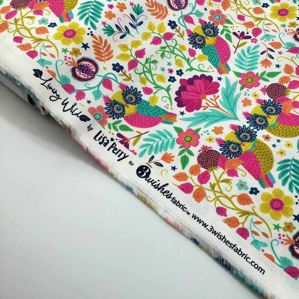 living wild, lisa perry, owls fabric, colourful owls, slow stitch