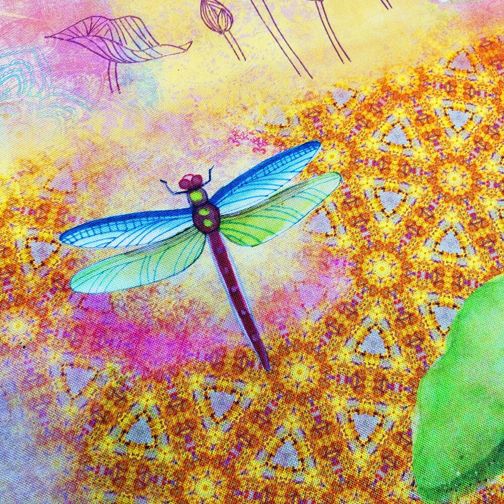 Lily Pond fabric, Sue Zipkin, Clothworks, quilting cotton, floral nature fabric, pond and botanical prints, watercolor style quilting fabric, premium cotton fabric
