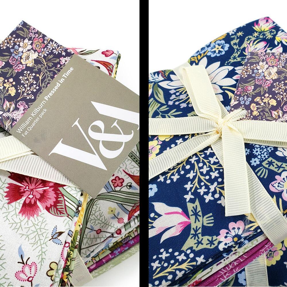 Pressed for time fabric, V&A museum fabric, craft cotton company, V&A fabric fat quarters, vintage floral fabrics