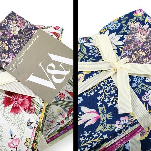 Pressed for time fabric, V&A museum fabric, craft cotton company, V&A fabric fat quarters, vintage floral fabrics