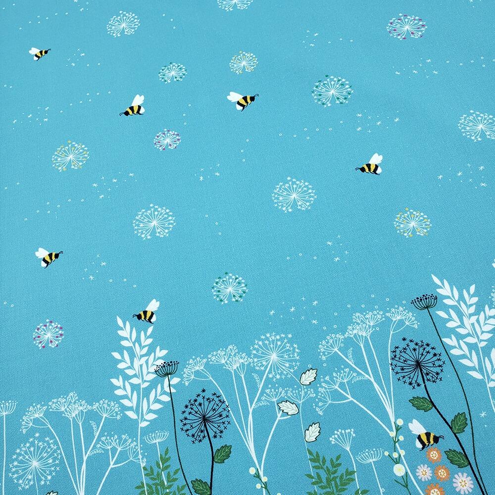 Chanting Meadow, sewing sanctuary, wildflower fabric, bees, cotton fabric uk