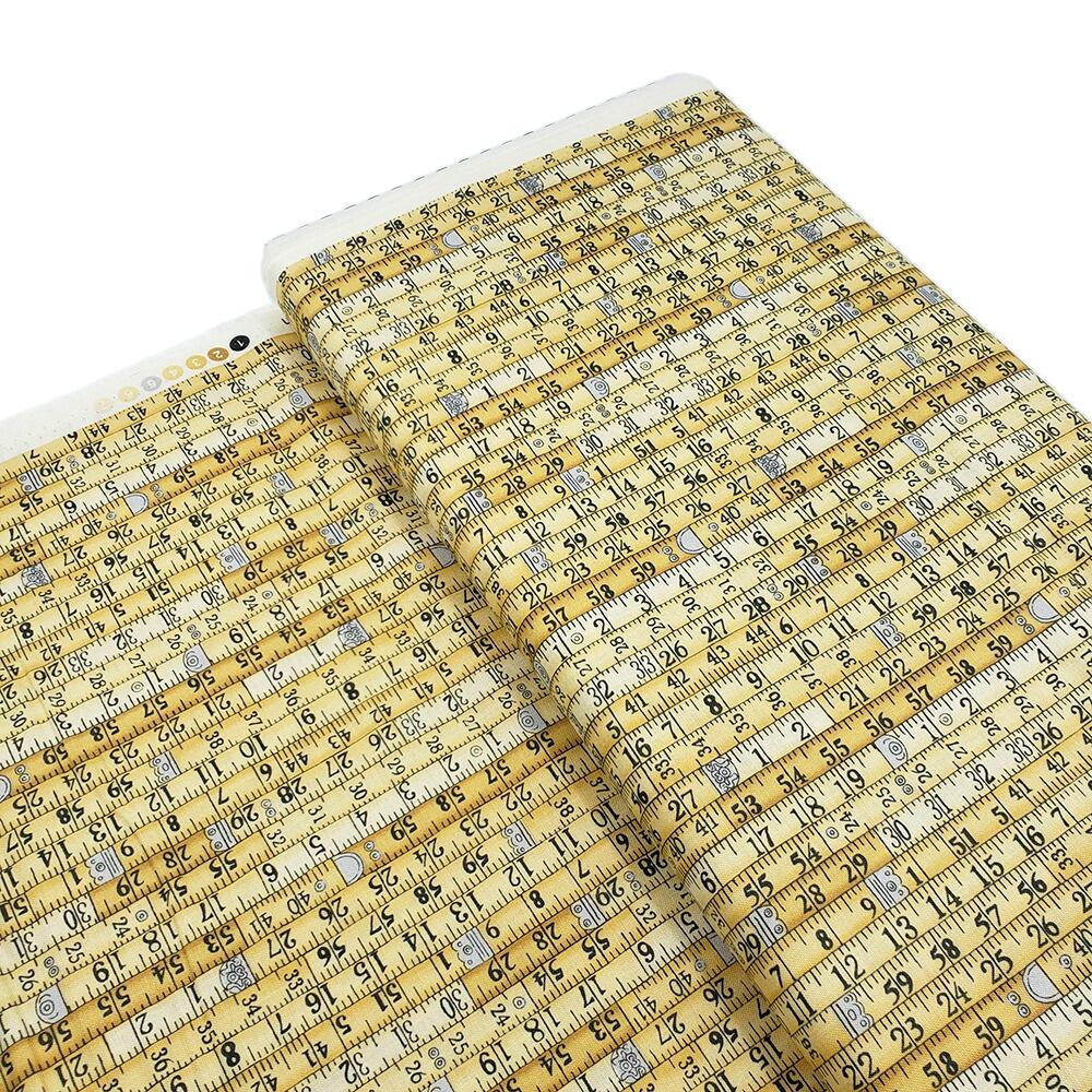 Makower atelier, tape measures fabric, typed sewing words, fashion themed fabric, tailor's fabric