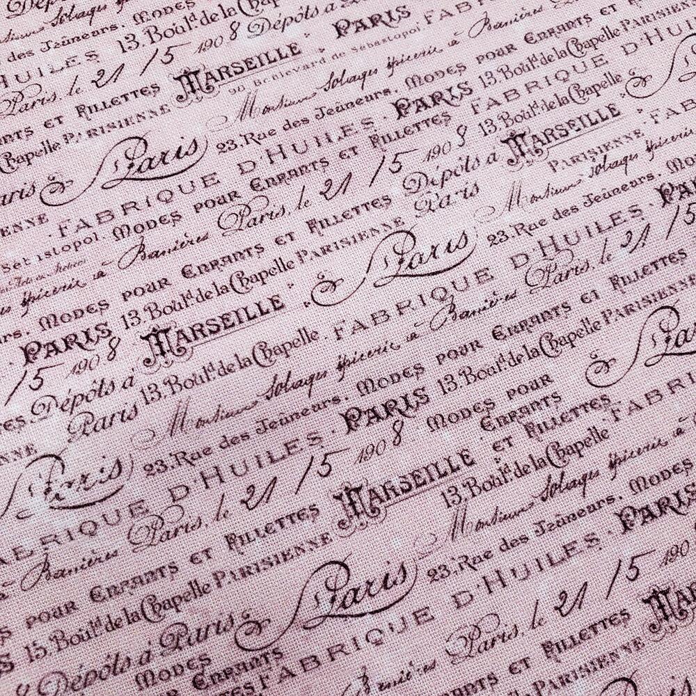 Junk journal fabric, slow stitch fabric, vintage paris, old handwriting, vintage sewing, parisian snippets, blank quilting, sewing themed fabric