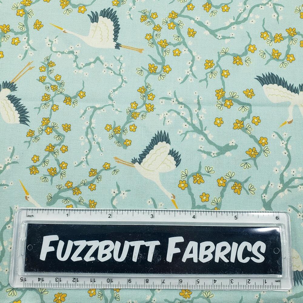 Skyborne Grace fat quarters, Alexander Holt, storks, florals, japanese style fabric