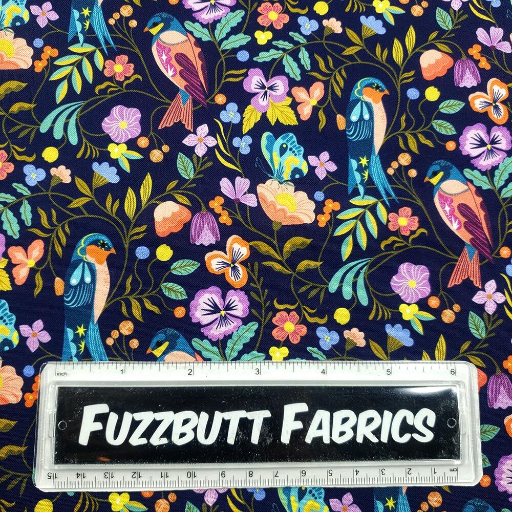 bethan janine, lucky charms, birds and butterflies, butterfly fabric, swallow birds fabric, wildflower fabric