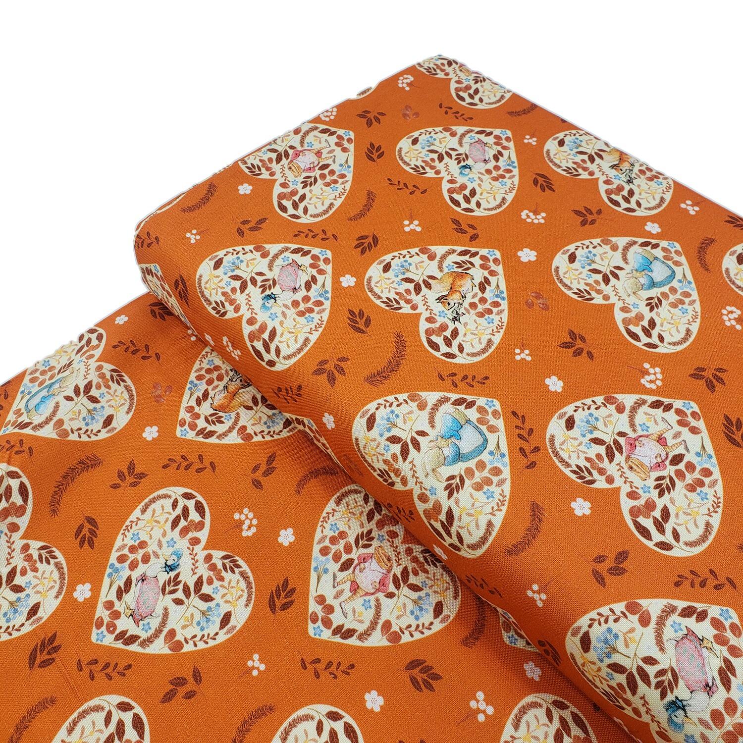 peter rabbit, jemima puddleduck, squirrel nutkin organic cotton fabric