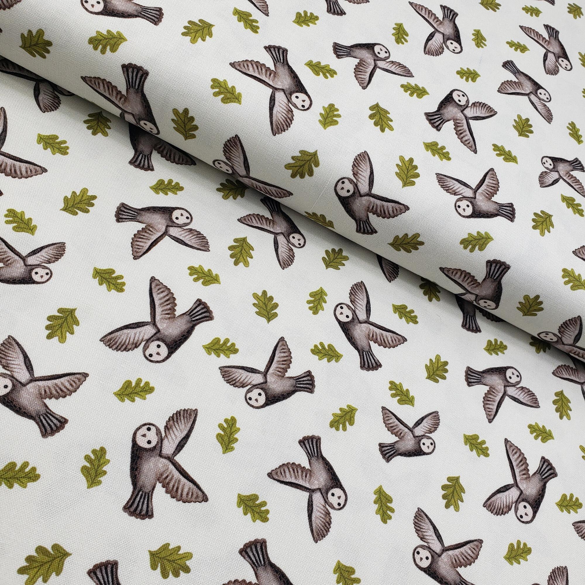 Lewis & Irene,old quercus, owls, acorns, squirrels, foxes, woodland fabric, autumn fabric
