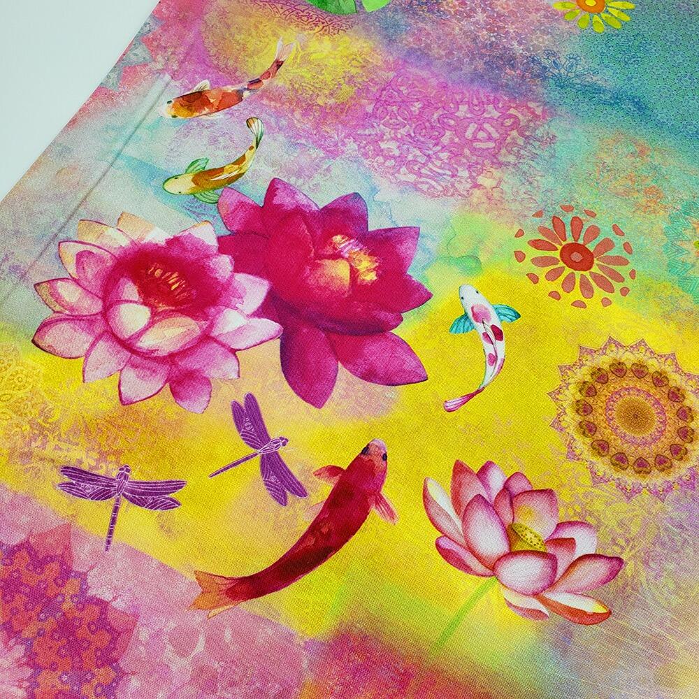 Lily Pond fabric, Sue Zipkin, Clothworks, quilting cotton, floral nature fabric, pond and botanical prints, watercolor style quilting fabric, premium cotton fabric