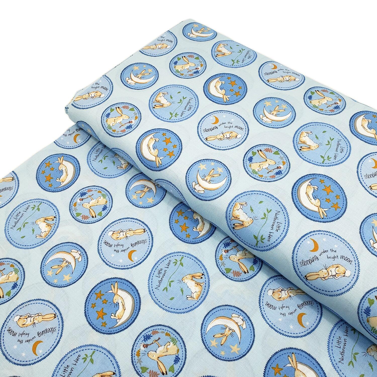 Guess How Much I Love You fabric by Anita Jeram Clothworks Guess How Much I Love You quilting cotton licensed children’s book fabric baby and nursery quilting fabric storybook animal fabric prints woodland nursery fabric premium cotton fabric for baby quilts children’s fabric by Clothworks
