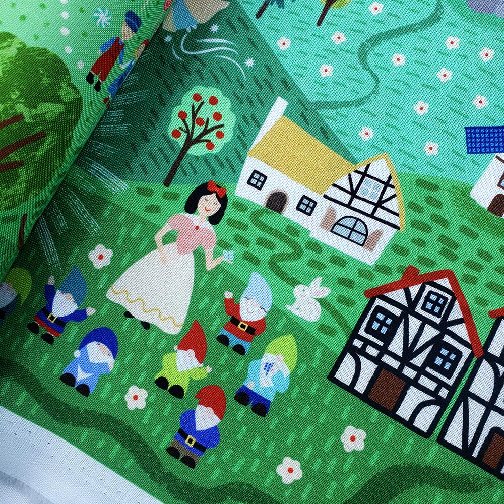 Lewis & Irene small things fairytales, farytale fabric, jack and the beanstalk, goldilocks, rapunzel, cotton double border