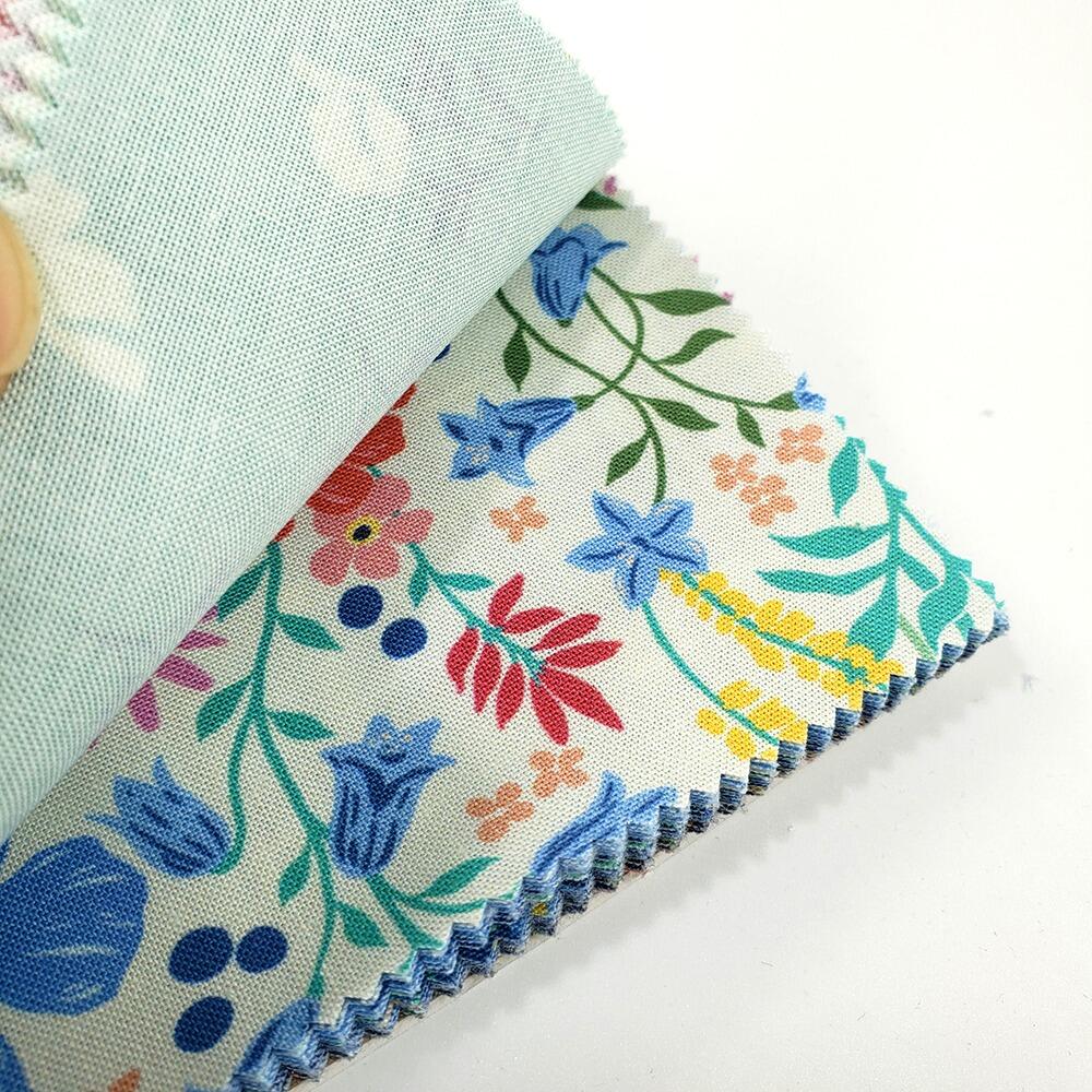 Moda, cannon beach, bright, floral fabric, floral, squares for patchwork, cotton, easy quilting, precut squares,charm pack, crystal manning fabric