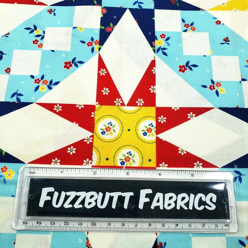 fake patchwork print, cheater print, riley blake, sandy gervais, summer's in town, easy patchwork fabric