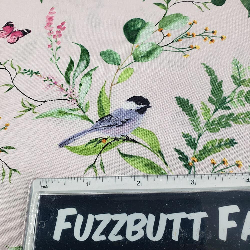 lilian august fabric, new traditional, vintage floral fabric, garden birds, vintage wallpaper style fabric