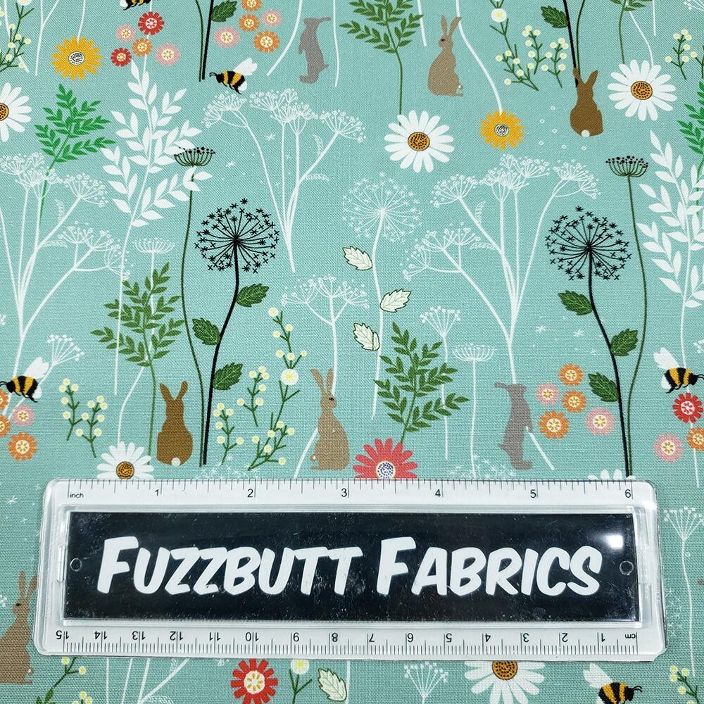 Chanting Meadow, sewing sanctuary, wildflower fabric, bees, cotton fabric uk