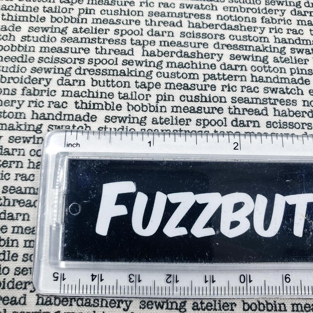 Makower atelier, tape measures fabric, typed sewing words, fashion themed fabric, tailor's fabric