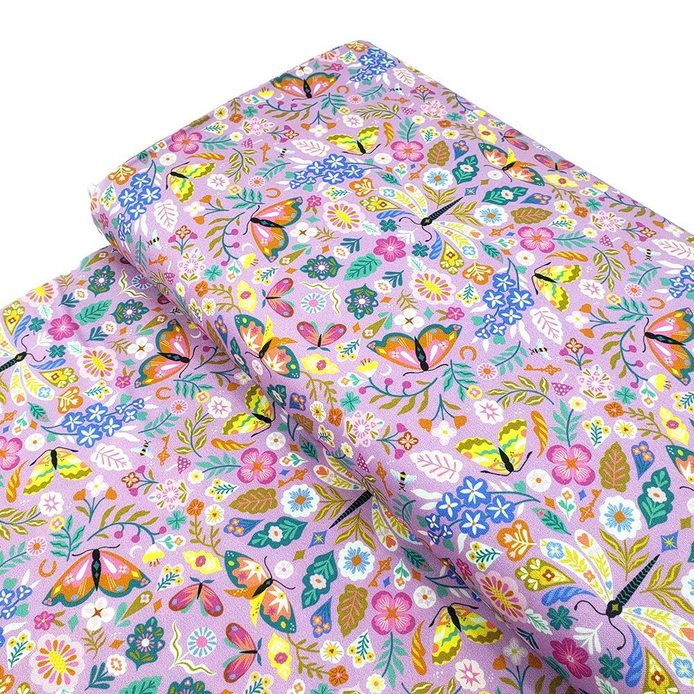 bethan janine, lucky charms, birds and butterflies, butterfly fabric, swallow birds fabric, wildflower fabric