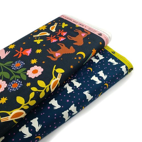 ruby star society, mystic fable, forest animals, florals, soft black, rabbits, bunnies, alexia abegg