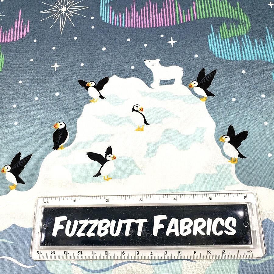 lewis irene, puffins, northern lights, sky dances, polar bears, seals, cotton fabric
