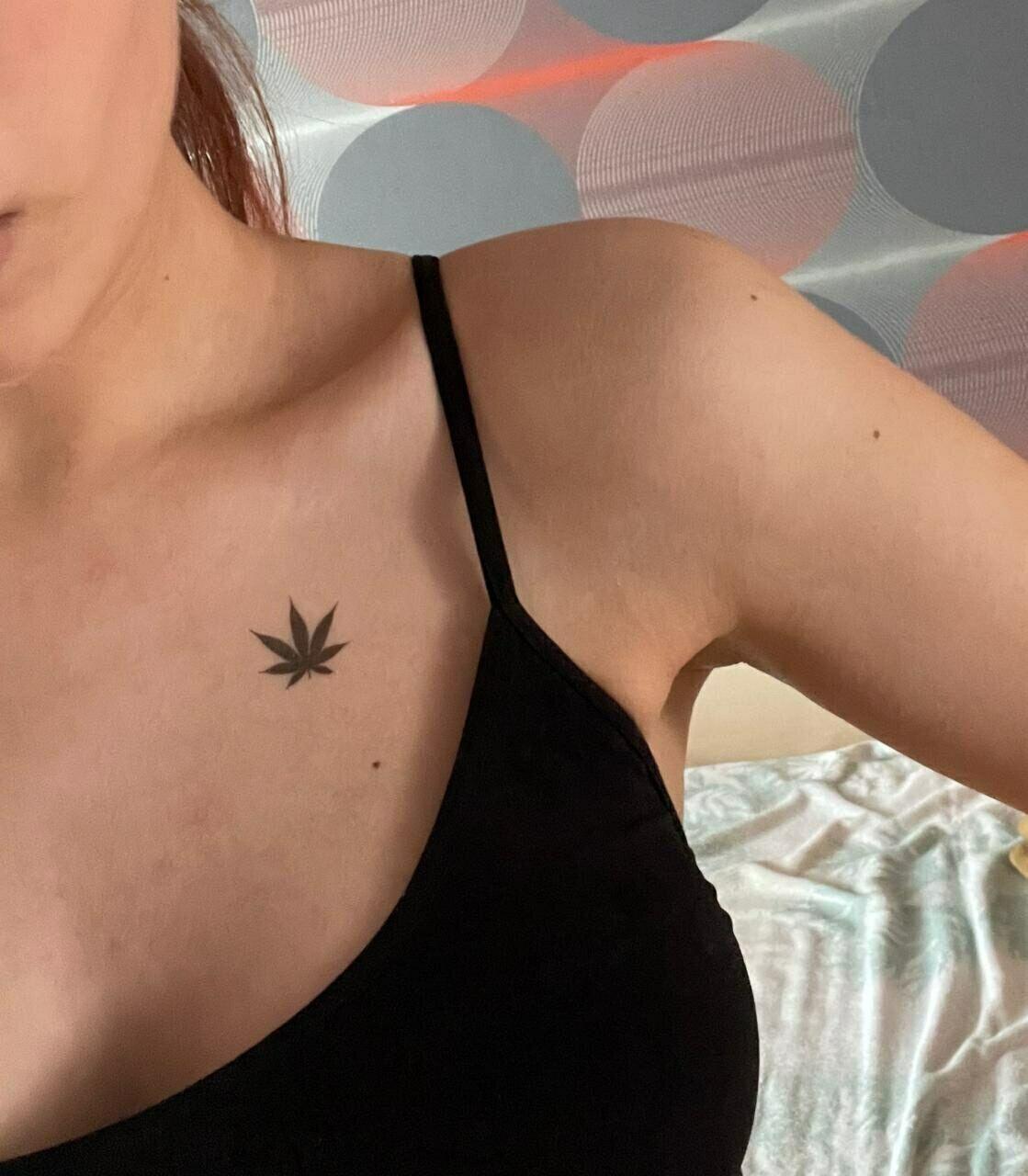 3x Black Cannabis Leaf Weed Smoke Waterproof Tattoos Women Mens Fake Stick  on