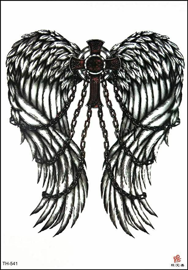 angel wings wrapped around drawing