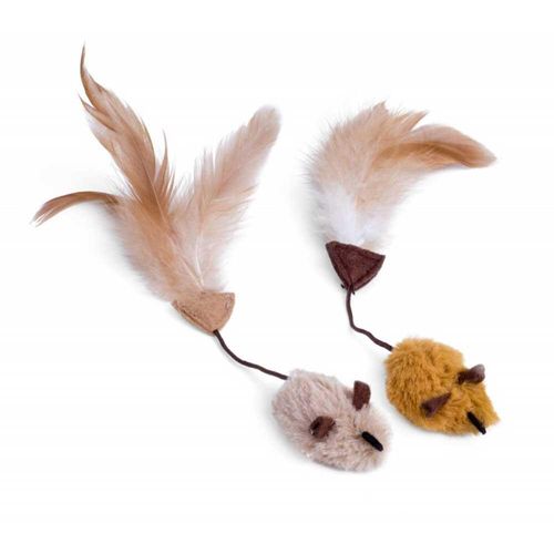 Petface Feather Tail Mice Cat Toy