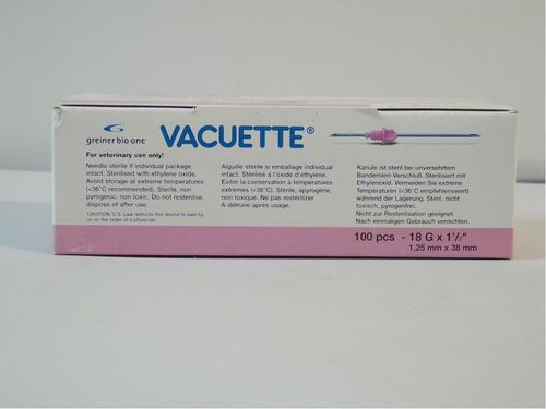 18gx1.5' Vacuette Ndl S/Sample Pack of 100