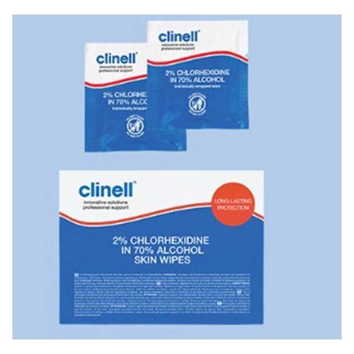 Clinell Chlorex 2% Alc Skin Wipes Pack of 200