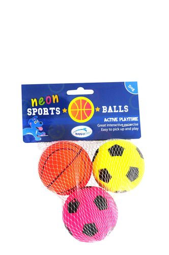 Sport Ball Rubber Neon Pack of 3