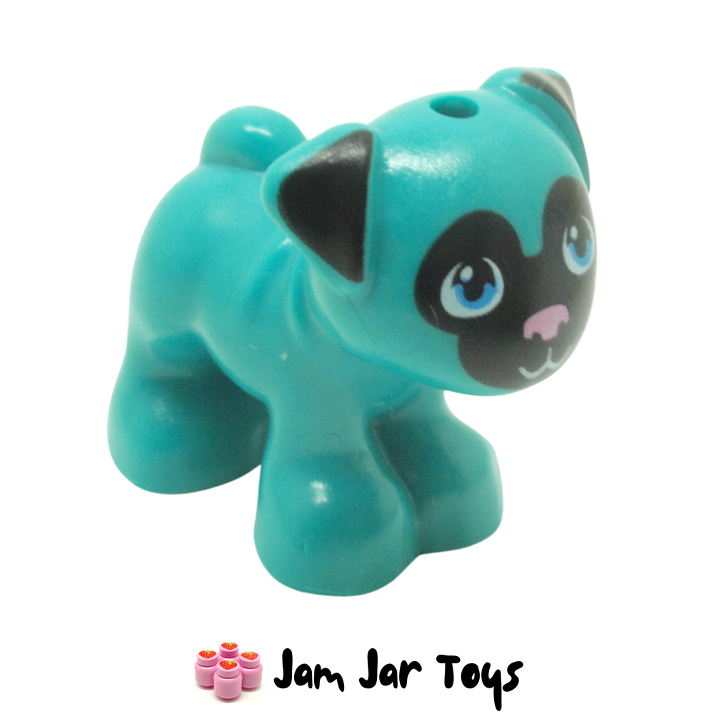 LEGO Dog Pug Bluish Green