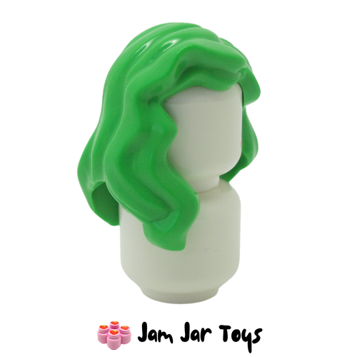 LEGO Bright Green Hair Mid-Length With Parting