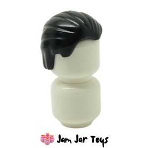 LEGO® Minifigure Hair Black Slick Combed Back (H72)