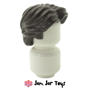 LEGO® Minifigure Hair Dark Brown Short Wavy Centre Part (H123)
