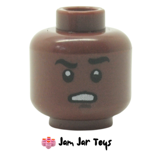 LEGO® Finn Minifigure Head Dual Sided Raised Eyebrow / Scowling FH103
