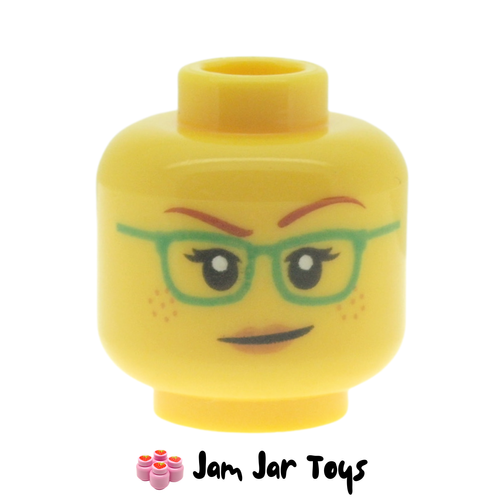 LEGO Freya McCloud Head Green Glasses, Raised Eyebrow