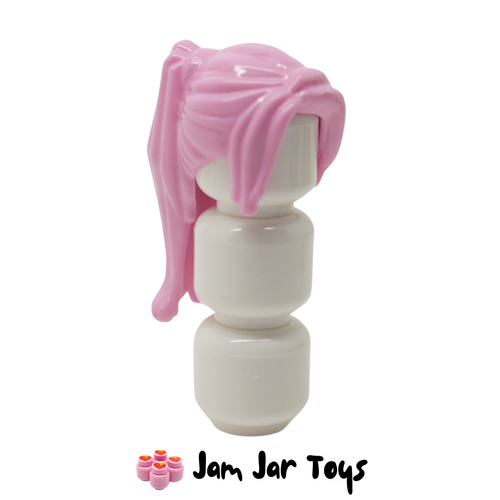 LEGO Bright Pink Hair Ponytail Long with Side Bangs