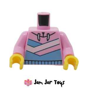 LEGO Bright Pink Hoodie With Blue and White Angular Stripes